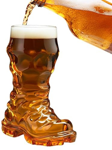 Dtaigou Bota de cerveza de base pesada, taza de café transparente, decoración estética reutilizable para el hogar, vaso de gran capacidad para hombres y mujeres