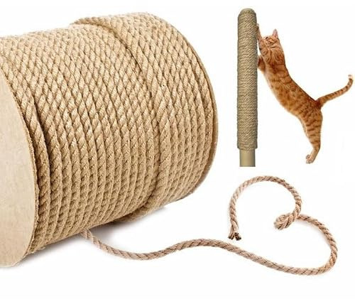 BirnePower Sisalseil Kratzbaumseil Kratzseil Kratzbäume Natur Tau Sisal Seil Kratzbaum Kratzsaule Katzenbaum Schnur 10mm 10m