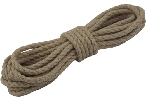 Corde de chanvre synthétique 10 mm, 10 à 100 m, en Spleitex, corde torsadée en 3 brins, résistante aux intempéries et aux UV, aspect naturel, fabriquée en Allemagne (30 m)