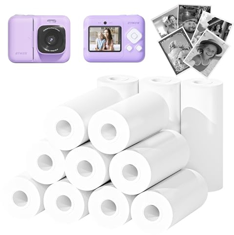ETIKEZ Kids Instant Print Camera Paper,Compatible with ETIKEZ Funshot 20 | Thermal Printing Refill Set for Toddler Camera HD Camera Thermal Printing Paper, 2.2 x 26ft (5.6cmx8m) Per Roll, 12 Rolls
