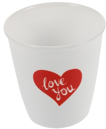 CIYODO Taza De Cerámica Sin Asa De Taza De San Valentín Con Forma De Corazón Como Para Bodas y Parejas Vaso Reutilizable De Cerámica