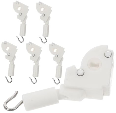 TOBBOMEY 6pcs White Blind Tilt Mechanism Replacement Hooks Curtain Wand Tilt Control Parts Blinds Repair Kit for Horizontal Window