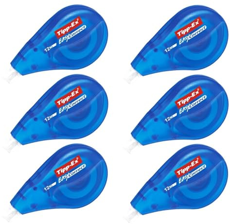 Tipp-Ex Easy Correct White Correction Tape Mouse Rollers, Extra Long 12m, Pack of 6