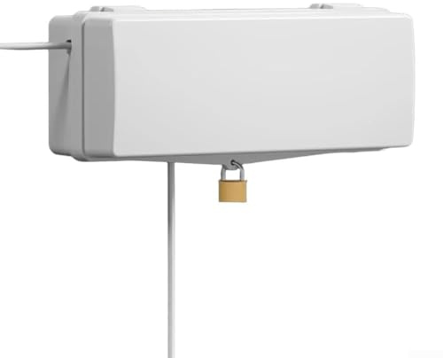 Heavy Duty Outdoor Electrical Box with Lock and 48 Output Holes, Waterproof Extension Cord Organizer for Outdoor Power Supply (L White)