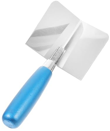 FIXOSHEE Paleta de Esquina Inoxidable para Enlucido con Mango Ergonómico Antideslizante Herramienta de Acabado Ángulo Recto Uso Profesional para Paredes Interiores