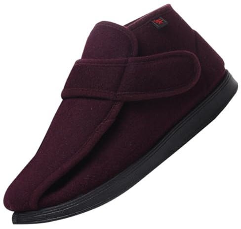 CVFOMBN Haussons DiabéTiques AîNé Unisexe Chaussures RéGlables,Chaussures de Sport Running Basket Homme Marche Confortable Ajustables Scratch Idéaux pour Pieds Sensibles.Claret－38
