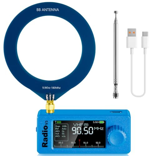 AURSINC SI4732 ATS Mini Radio V3 Taschenkurzwelleempfänger, HF SW MW VHF Vollband, AM/FM/LSB/USB-Betriebsmodi, 800-mAh-Akku, Outdoor-Abenteuer, Reisen und tägliches Hören