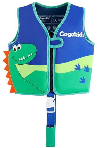 Gogokids simväst för barn, 15–30 kg, EN 13138-1, certifierad simhjälpmedel för småbarn, baby, ultramjuk neoprenväst med justerbar grenrem för simning, vattensport, pool och strand
