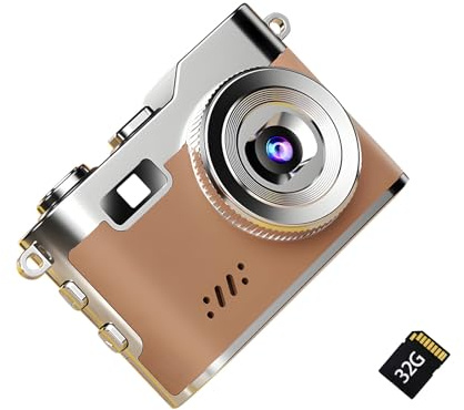 Cámara digital retro con resolución de 1080P, dispositivo portátil de estilos de collar con memoria expandible para sesiones diarias, cámara de video retro