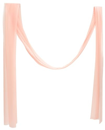 MINAOLULUS Peach Pink Sheer Arch Draping Fabric 75x600cm for Wedding Ceremony Background Curtain Wedding Party Decor Chiffon Drapery for Outdoor Arch Ceiling Decoration