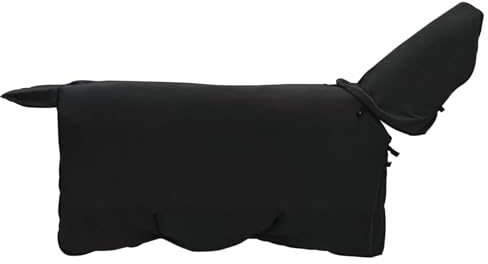 Hästfilt svart 115 cm polyester med justerbar rem, andningsbar och vindtät för stall, vide och utomhus, vattentät, perfekt för vinter, paddock, pony, varmblod, föl