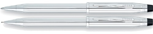 Cross Century II Refillable Medium Ballpoint Pen and 0.7mm Pencil Set, Includes Gift Box - Lustrous Chrome