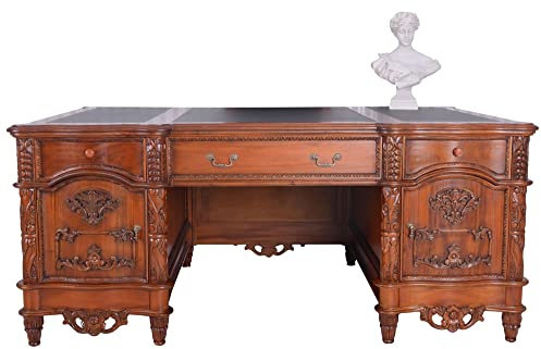 Englischer Chefschreibtisch Mahagoni XXL Schreibtisch Büromöbel Antik mar084 Palazzo Exclusiv