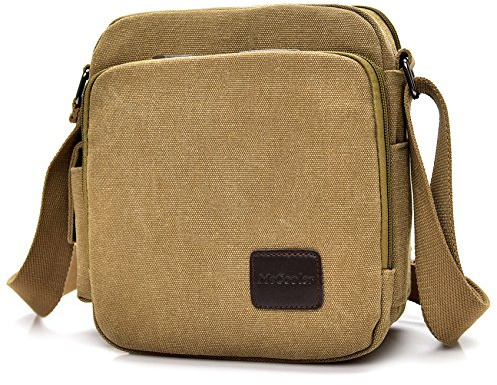 Outreo Canvas Umhängetasche Herren Schultertasche Kleine Herrentaschen Vintage Messenger Bag Taschen für Schule Kuriertasche Tablet Segeltuchtaschen Reisetasche Sport Werkzeug Taschen sporttasche