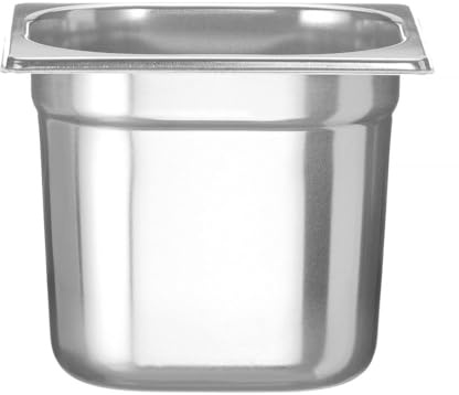 HENDI Contenitore Gastronorm, GN 1/6, resistenza termica -40 °C a 300 °C, compatibile con i forni a convezione, frigoriferi, bagno María, chafing dishes, 2.4L, 176x162x(H)150mm, acciaio inox 18/10
