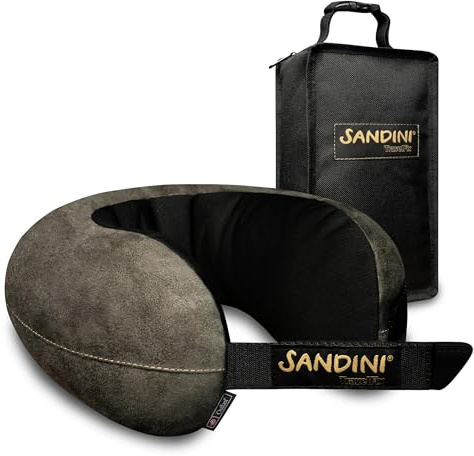SANDINI TravelFix® Junior – Ergonomisches Nackenkissen für Kinder ab 3 Jahren – Reisekissen Auto/Flugzeug/Zug – Mit Transporttasche – Made in EU, Oeko-TEX®-Zertifiziert – Premium Outlast®