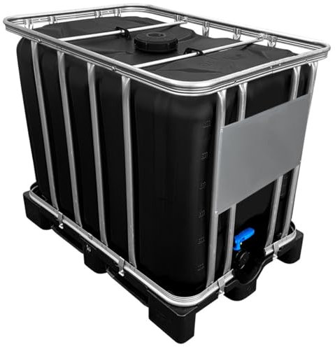 WERIT 600l IBC Container »SCHWARZ« auf PE-Palette NEU Armaturgröße S100x8 Grobgewinde, Größe DN 225