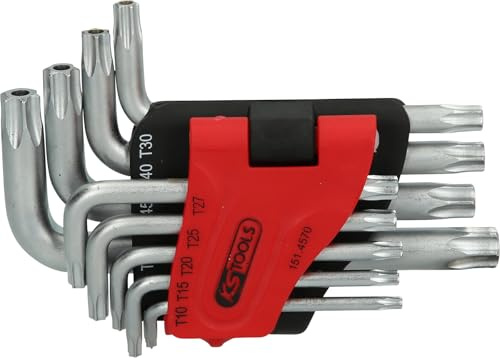 Torx-Winkelstiftschlüssel-Satz mit Bohrung, kurz, 9-tlg.TB10-TB50