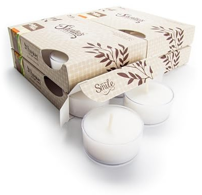 Oakmoss & Amber Premium Tealight Candles Bulk Pack - Highly Scented with Essential & Natural Oils - 24 White Tea Lights - Beautiful Candlelight - Made in the USA - Incense & Earth Collection