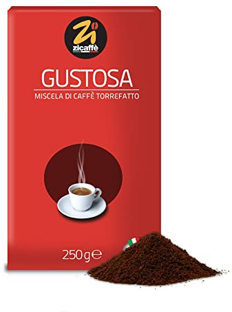 Zicaffè - Caffè Macinato Per Espresso e Moka Gustosa - 6x250gr | Caffe Macinato | Caffè Moka Con Una Miscela Che Combina Con Armonia Qualità Selezionate Di Arabica e Robusta | Made In Italy