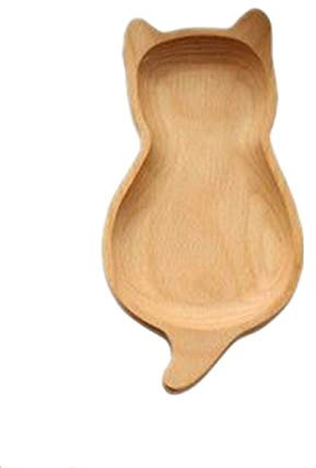 Weiqiao® Assiette en Bois Plateau à Dessert Motif Chat Vaisselle Alimentaire Outile de Cuisson pour Snack Bonbons Saladier