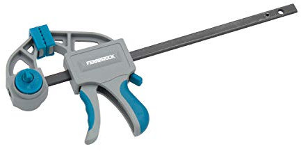 Ferrestock FSKSAM004 set 2 sargentos de apriete rápido monomanual con barra de acero A3, mangos ergonómicos, desbloqueo rápido y fáciles de convertir en extensores