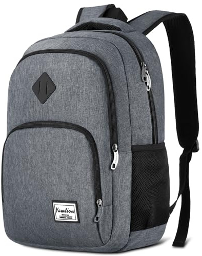 Mochila para hombres y mujeres, mochila escolar para adolescentes, mochila de computadora de 15.6 pulgadas con puerto de carga USB para negocios, trabajo, universidad, viajes