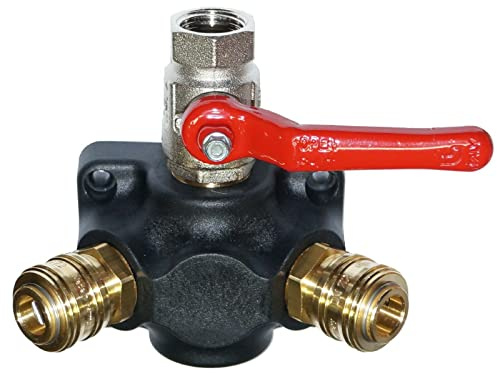 Druckluftverteiler, Wanddose, Luftverteiler, Verteilerdose versch. Ausführungen (2-fach mit Kupplung und Kugelhahn)