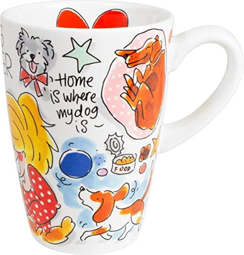 Blond Amsterdam XL-Becher Dog Lover, 500ml | Keramik, Mazagranform, Geschenk für Hundefreunde, Mikrowellengeeignet, Handwäsche empfohlen
