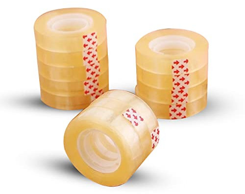 Super Mundo - Celo Cinta adhesiva, 36 rollos, 12mm x 30m, cinta adhesiva transparente, ideal para oficina y hogar