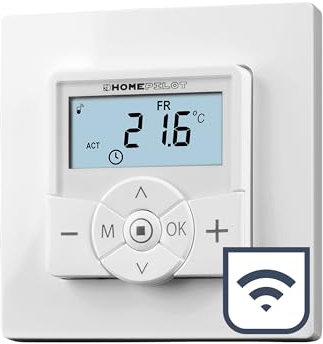 HOMEPILOT Thermostat Premium smart, Wandthermostat mit Funk z. B. für Fußbodenheizung, Unterputz 230V, Smart Home Heizungssteuerung (App, Alexa, Siri & Google Assistant) via Gateway möglich