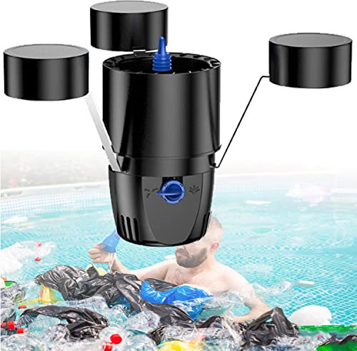 LINTAIZUO Robot Skimmer de Piscina, Limpiador automático de Piscinas, Extractor de Superficie de Piscina, Skimmer y clarificador, Skimmer Flotante de succión para Estanque de Peces, Piscina, jardín