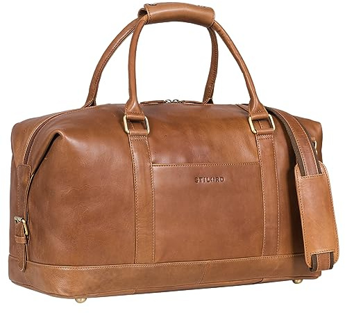 STILORD Viator Leder Reisetasche Groß für Damen und Herren XL Duffel Bag für Urlaub Reisen Sport Moderner Vintage Weekender aus Hochwertigem Echtleder Farbe:Mocca - Dunkelbraun