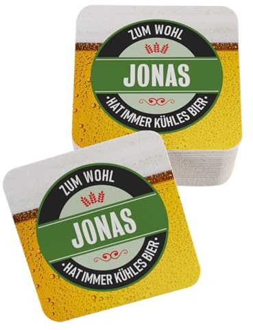 Bierdeckel Zum Wohl mit Wunschnamen Bedruckt - rund oder quadratisch (9,3 cm x 9,3 cm (B/H))