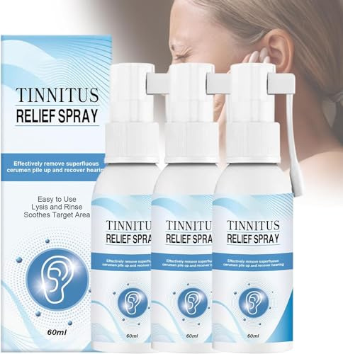 Tinnitus Relief Spray, Tinnitus Spray, Tinnitus Ear Drops, Tinnitus Relief for Ringing Ears, Anti Tinnitus Earwax Removal Spray, Anti Tinnitus Treatments Spray (3 Pcs)