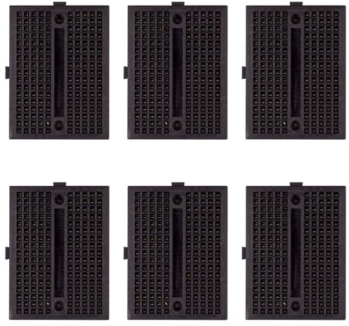 6PCS Mini Breadboard 170 Tie Points Small Solderless Prototype PCB Board (Black)