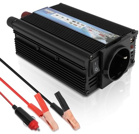 500W Wechselrichter DC 12V auf 220-230V Spannungswandler Auto Steckdose Stromwandler, Adapter Zigarettenanzünder Steckdose Auto Ladegerät, Laden Sie Ihr Laptop, Phone, Tablet Und Mehr
