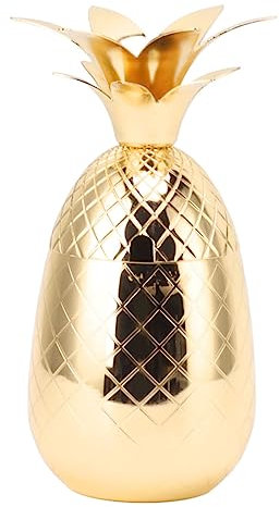 NDNCZDHC Shaker à Cocktail Fantaisie de 500 ML, Bouteille de Shaker à Boisson en Acier Inoxydable, Jigger à Cocktail pour Faire des Boissons glacées à Cocktails (Gold)