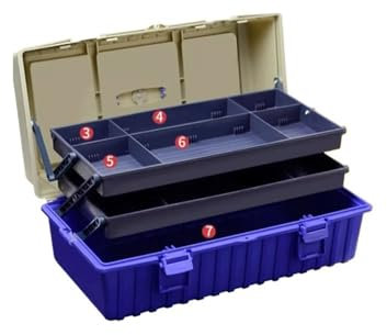 FUHAI-666 Werkzeugkoffer Multifunktionale Hardware-Werkzeugkiste aus Kunststoff, dreifach faltbar, tragbare Elektriker-Wartungsbox, Heim-Schraubenteile-Aufbewahrungsbox Werkzeugkästen