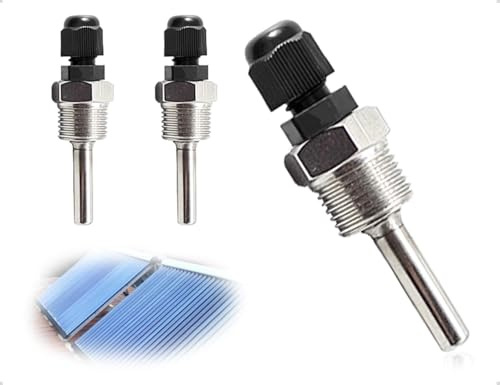 Lhbwhiz Lot de 2 manchons d'immersion,puits thermométrique en acier inoxydable,tubes de protection d'immersion pour thermocouples,capteur de température avec vis de verrouillage(8 x 30 mm)