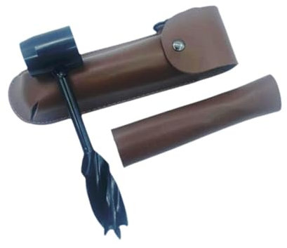 Perfeclan Picchetto per Trapano per Legno Scavatore Manuale Sopravvivenza Coloni Bushcraft Attrezzo Foratore Manuale Punta per trivella per Legno per Zaino in, Copertina Marrone