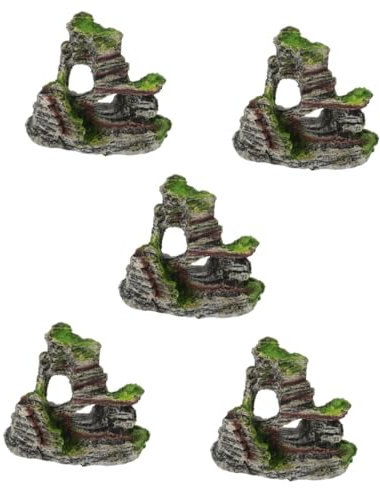Kisangel 5 Pièces Rocaille d'aquarium Eau Terre d'aquarium Décorez-Vous Grotte air Décoration Aquarium Accessoire Aquarium décorations d'aquarium Grandes et Hautes Paysage Miniature résine