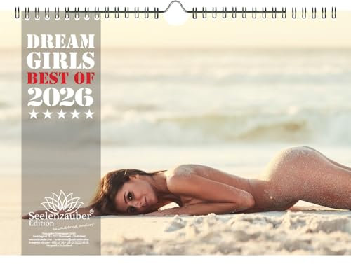 Sexy Dreamgirls DIN A4 Kalender für 2026 Girls Erotik - Geschenkset Inhalt: 1x Kalender 1x Weihnachtsanhänger 1x Grußanhänger (gesamt 3 Teile)