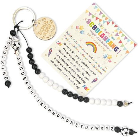 UTEFIF Cadeau pour enfant d'écolier, cornet d'école, porte-bonheur, carte de vœux, cadeau de rentrée scolaire, porte-bonheur, noir