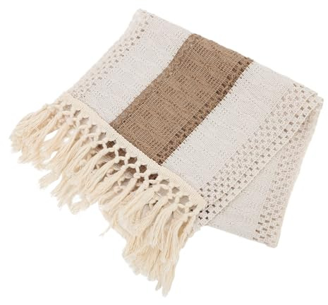 IMIKEYA Tischläufer Schicke Tischdeko Boho aus Polyester mit Geknoteten Quasten Festliche Rustikaler Ländlicher Stil Festliche für Partys und Hochzeiten