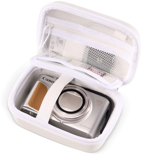 ProCase Étui pour Appareil Photo Compact, Sacoche pour Canon PowerShot SX740 HS/Canon G7X Mark III Mark II/Kodak Pixpro C1/Sony ZV-1/Panasonic Lumix TZ99, Housse pour l'appareil Photo Numérique -Blanc