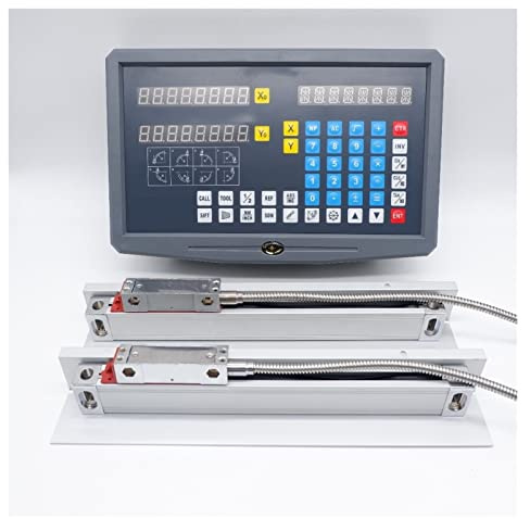 OLSKFUH Griglia Lineare, Display da 5 µm per Tornio Fresatrice, Lettura Digitale DRO A 2 Assi E Sensore Encoder Lineare Digitale Ttl da 0,005 Mm,
