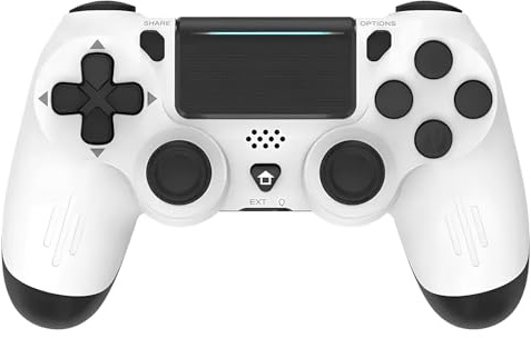 RESTEQ Manette sans fil pour PS4/PS4 Slim/PS4 Pro, PC, Android, blanc