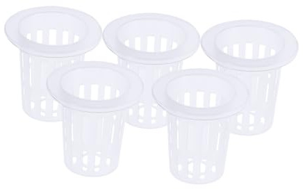 TOYANDONA 30 Piezas Macetas para Hidropónico Semitransparentes Resistentes Rayos UV para Hidroponía Acuaponía y Orquídeas con Drenaje y Fácil Extracción