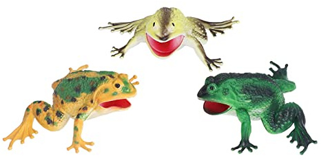 RIZGHWOY Modèle de Grenouille de Simulation, Crapaud Sonore, Jouet éducatif Réaliste pour Filles, Jouet Crapaud, Paquet de 3